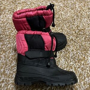 Kids Pink and Black Winter Boots
